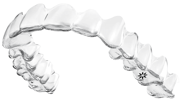 A clear Invisalign aligner